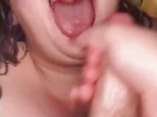 amatør, blowjob, cumshot, milf, mamma, par, bbw, svelging, facial, cum