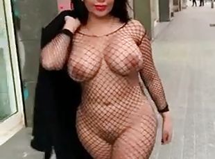 public, babes, latina, clignotant