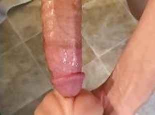 Big juicy lubed cock fucking Fleshlight balls deep