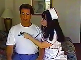 Kinky mature nurse gets frisky with a fellow's boner