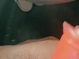 masturbation, public, giclée, amateur, ébène, jouet, belle-femme-ronde, solo