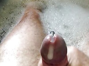 masturbation, ejaculation-sur-le-corps, gay, branlette, secousses, ejaculation, britannique, percé, solo, blanc