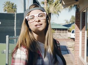 Nerdy blonde Nina North loves experimenting and perfecting her skills