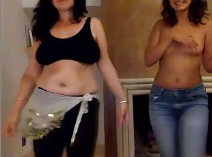 gros-nichons, amateur, milf, fille, webcam, mère, taquinerie