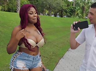 Amoral black curvy babe Jordyn Falls jaw-dropping sex clip