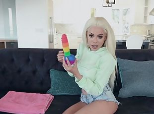 erotisch-mutti, spielzeug, latina, blondine, dildo, saugen