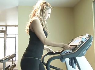 Her workout ends with a great fuck with the trainer