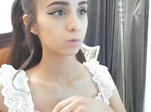 masturbation, amateur, webcam, assez, solo, brunette