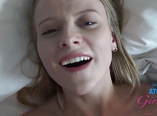 pussy, amatør, babes, tenåring, creampie, pov, ung-18, cum, blond, hvit