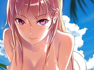 asiatique, gros-nichons, japonais, hentai, 3d, seins