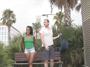 en-plein-air, anal, ébène, interracial, hardcore, couple, réalité