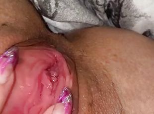 Creamy pussy dildo fucked