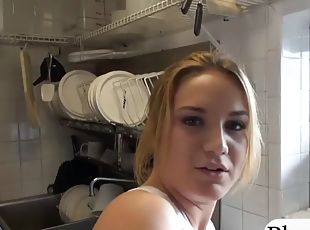 Pretty bitch fucked in ice cream store