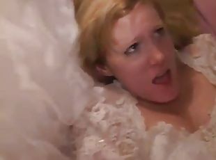 mariée, femme, amateur, fellation, interracial, milf, blonde, bout-a-bout, mariage, hôtel