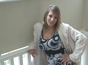 Bathrobe and big tits make this cute girl fun to wank to