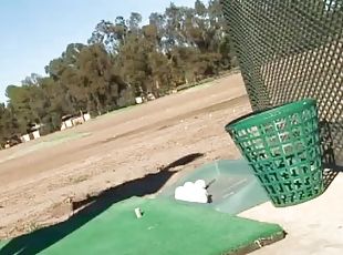 Golf practice with pornstar gets rough