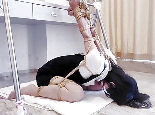 asiatique, extrême, bdsm, bas, fétiche, chinoise, bondage, brunette