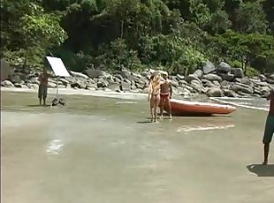 im-freien, strand, blöde-pibnelke, geile, bikini, wirklichkeit