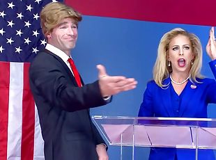 Trump gone mad on hot blonde parody with Cherie DeVille