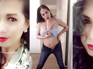 asiático, tetas-grandes, masturbación, transexual, amateur, webcam, bonita, consolador, culazo, a-solas