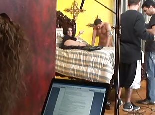 Fantastic backstage video of hot brunette getting fucked