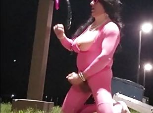 masturbation, en-plein-air, public, transsexuelle, amateur, fellation, lingerie, gode, solo, sucer