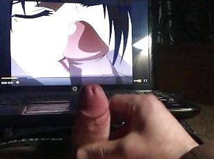 Jerk off to hentai, cumming