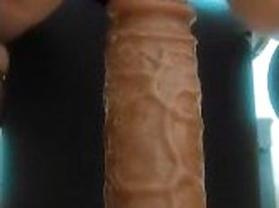 Sissy-femboy rides a thick dildo