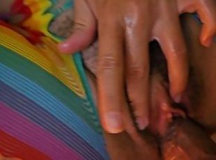 gros-nichons, poilue, masturbation, collants, chatte-pussy, amateur, ejaculation-interne, point-de-vue, ejaculation, lingerie