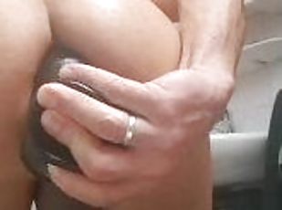 amador, anal, gay, europeia, euro, dildo, fetiche, sozinho