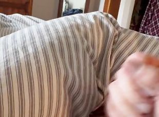 Sloppy wank, big close up dick shooting loads of cum action