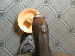 masturbation, amateur, ejaculation-sur-le-corps, ébène, énorme-bite, ados, branlette, ejaculation-interne, black, solo