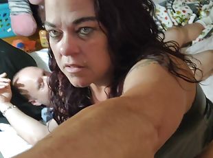 orgasme, amateur, mature, énorme-bite, joufflue, brunette, tatouage, halloween