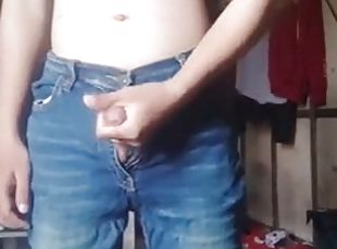 masturbation, gay, pieds, point-de-vue, jeans