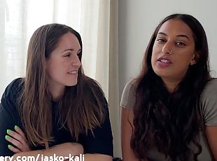 Beautiful Brunette Lesbian Amateurs Eat Each Other Out - homemade lesbian oral sex and pussy licking on sofa
