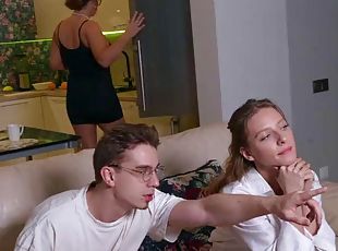 My Stepmoms Best Girlfriend! You Can Fuck My Ass, but Do It Quietly so She Doesnt Notice Us!