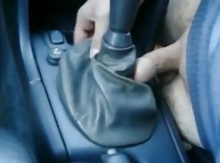 Men loves his car so much and has sex with the joystick