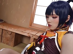 Trap cosplay xiangling genshin impact