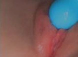 Cumming on my blue vibrator