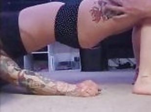 Vibrator Yoga, watch her try to hold the pose while her legs shake uncontrollably