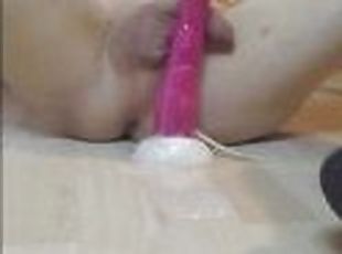 dilettant, anal-sex, junge, spielzeug, creampie, beule, dildo, allein