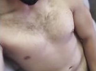 masturbación, gay, regordeta-chubby, pajeándose, a-solas, musculada, oso