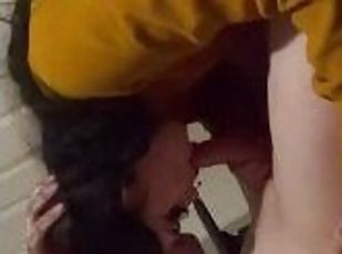 Pretty girl in yellow likes sucking dick