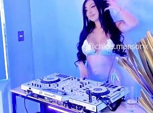 Chloe Manson's Techno Rhythm Dance and Tease in Blue Light Lingerie