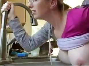 store-pupper, amatør, blowjob, milf, tenåring, hardcore, pov, kjøkken, naturlig, pupper