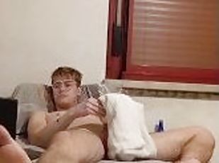 masturbation, amateur, jouet, gay, maison, belle, solo