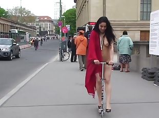 Sexy Brunette Silena Outdoor Public