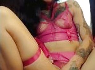 klitta, masturbation, bröstvårtor, orgasm, fitta-pussy, kvinnligt-sprut, leksak, hardcore, piercad, tight