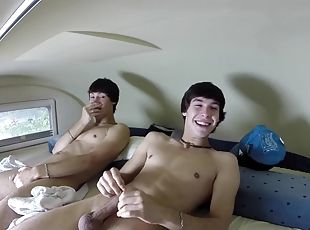 masturbation, ados, gay, branlette, webcam, tchèque, jumeaux