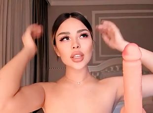 asiatisk, onani, ridning, dildo, røv-butt, solo